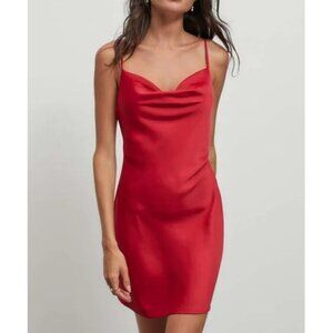 Urban Outfitters - Red Mini Satin Slip Dress